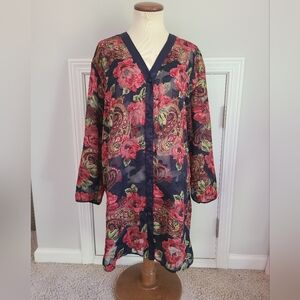 Victoria’s Secret Nightgown Size M L Vintage Gold Label Pajama Top Sheer Kimono